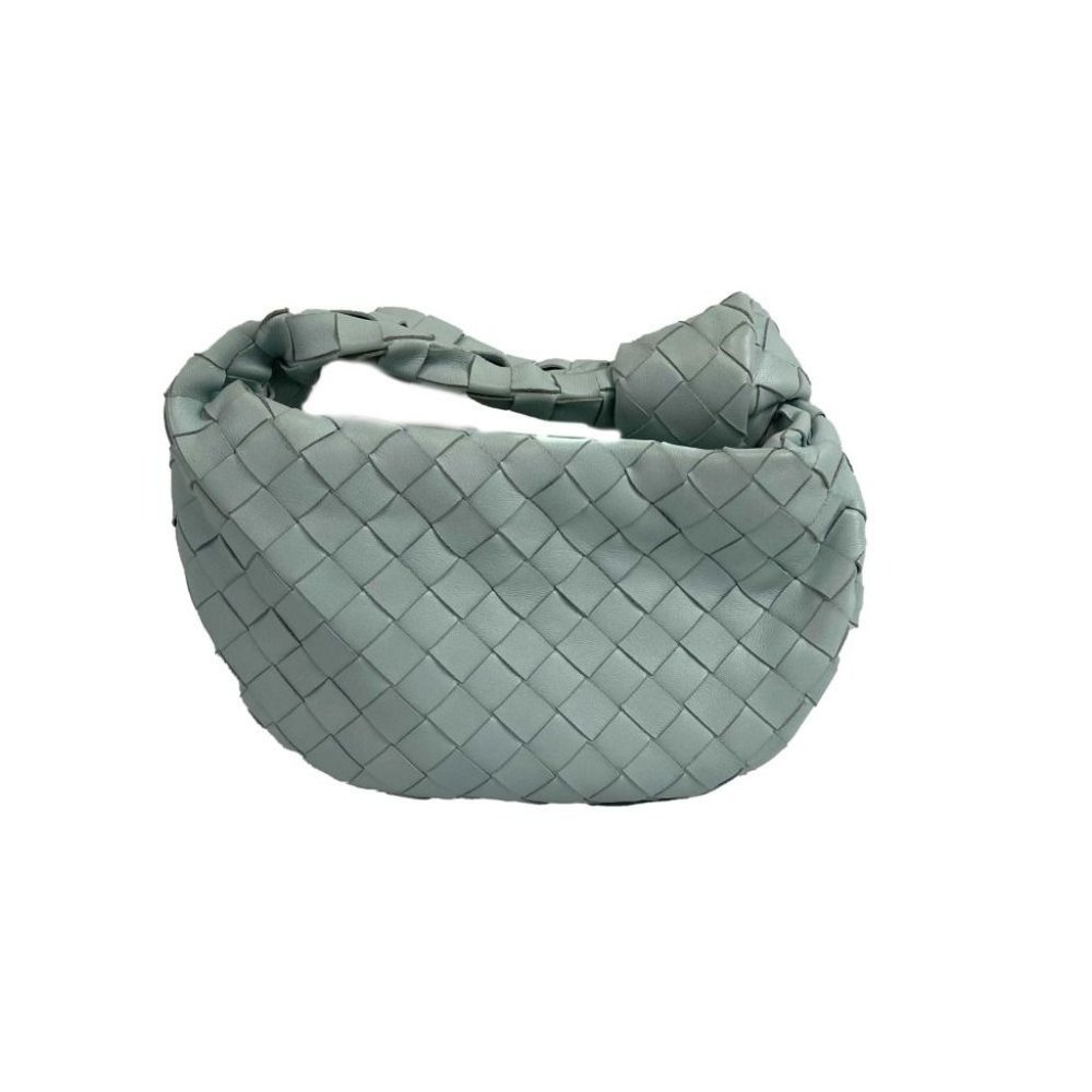 Bottega Veneta -  Mini Jodie Knotted Leather Washed Teal Blue  - Brand New